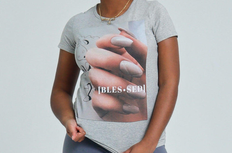 She Nailed It Grey Graphic Tee”