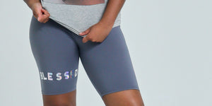 Cloudy Days Grey Biker Shorts